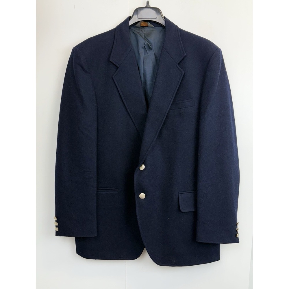 Kuppenheimer Mens 42R Blazer Jacket Wool Silver Buttons Sport Coat Vntg USA Made